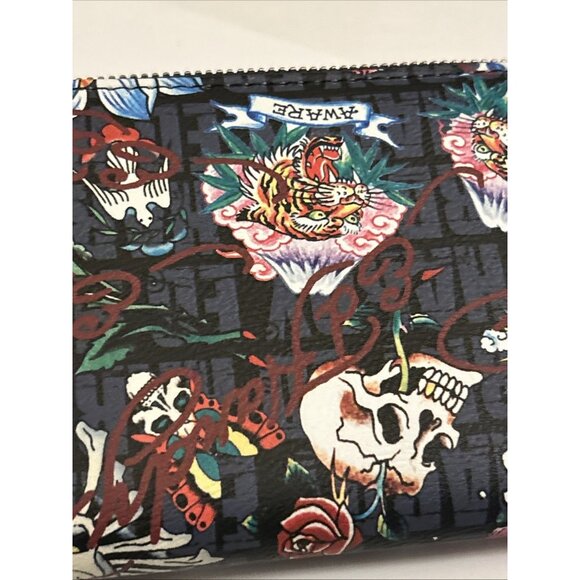 Ed Hardy Love Kills Slowly Tattoo Print Wristlet Wallet NEW! - Picture 8 of 12